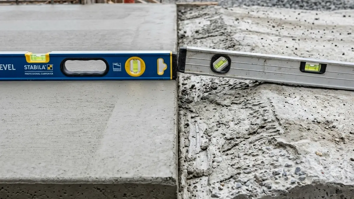 concrete leveling near me perfectly leveled concrete slab next to an unleveled one