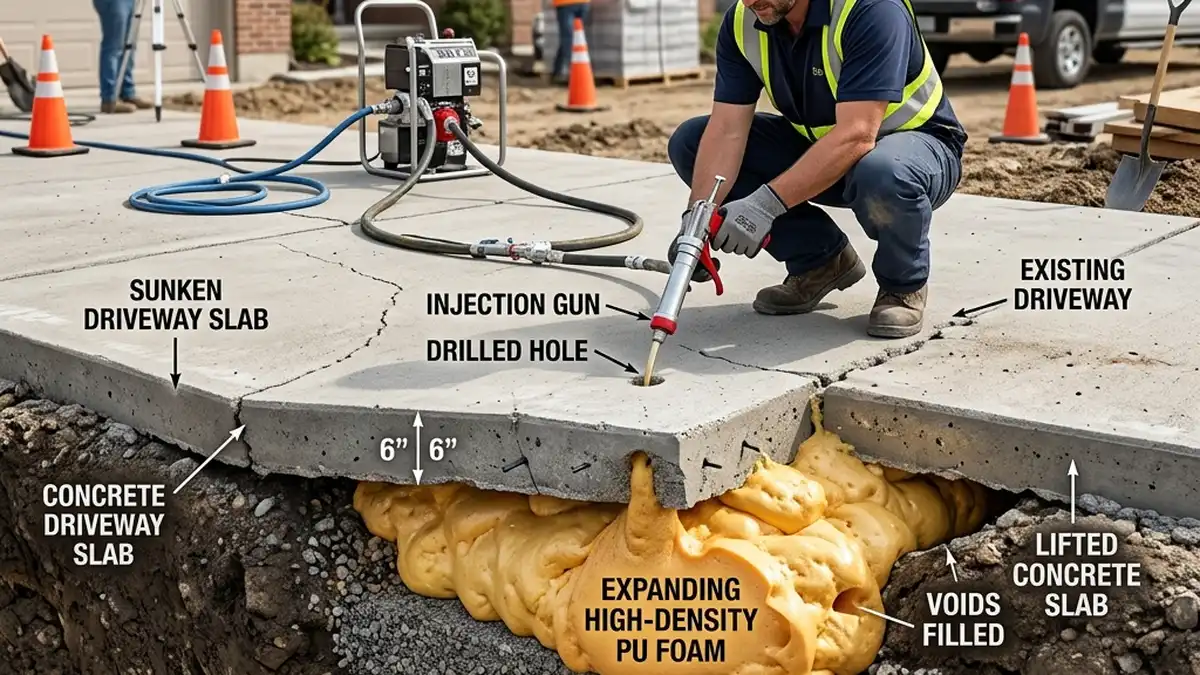 Mudjacking Process - concrete lifting near me